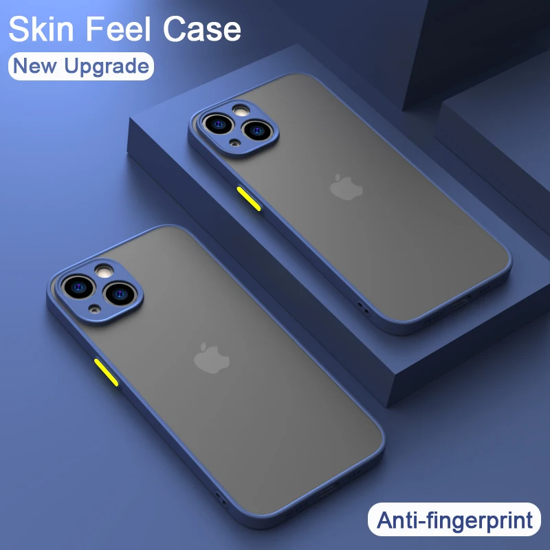 For iPhone 14 13 12 11 Pro Max Shockproof Bumper Clear Phone Case For iPhone XR X XS SE 2020 Soft Silicon Matte Hard Cover