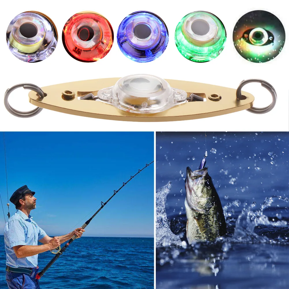 High Quality Deep  Drop Underwater Eye Shape Fluorescent Bass Spoon LED Lure Light Flash Lamp Fishing Squid