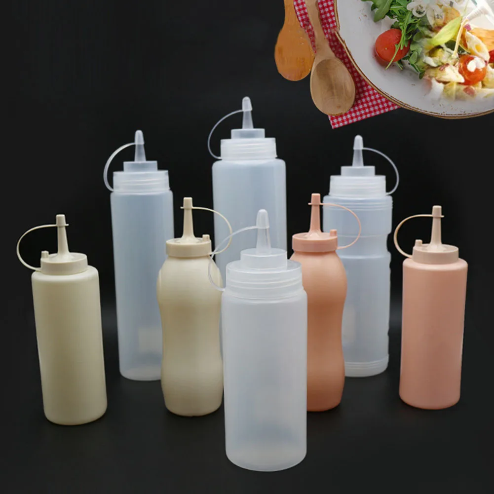 

370-1100ML Squeeze Bottle Sauce Dispenser Plastic Mustard Salad Vinegar Jam Plastic Squeeze Sauce Oil Bottle