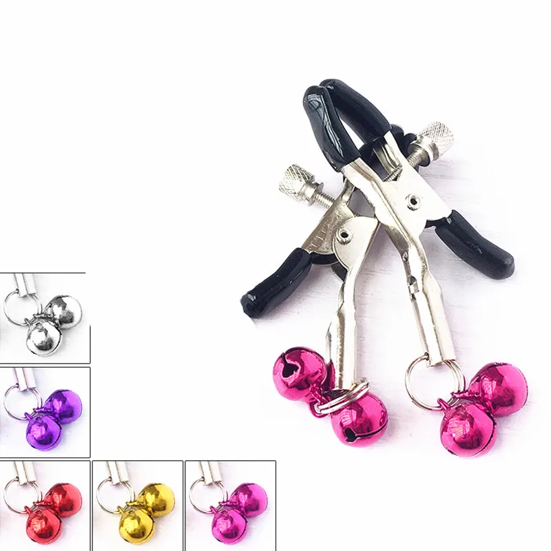 50Pairs/Lot Nipple Clamps Clips with Two Small Bells Tit Bondage Play Pleasure Sex Toys for Beginners TMJ326698-2