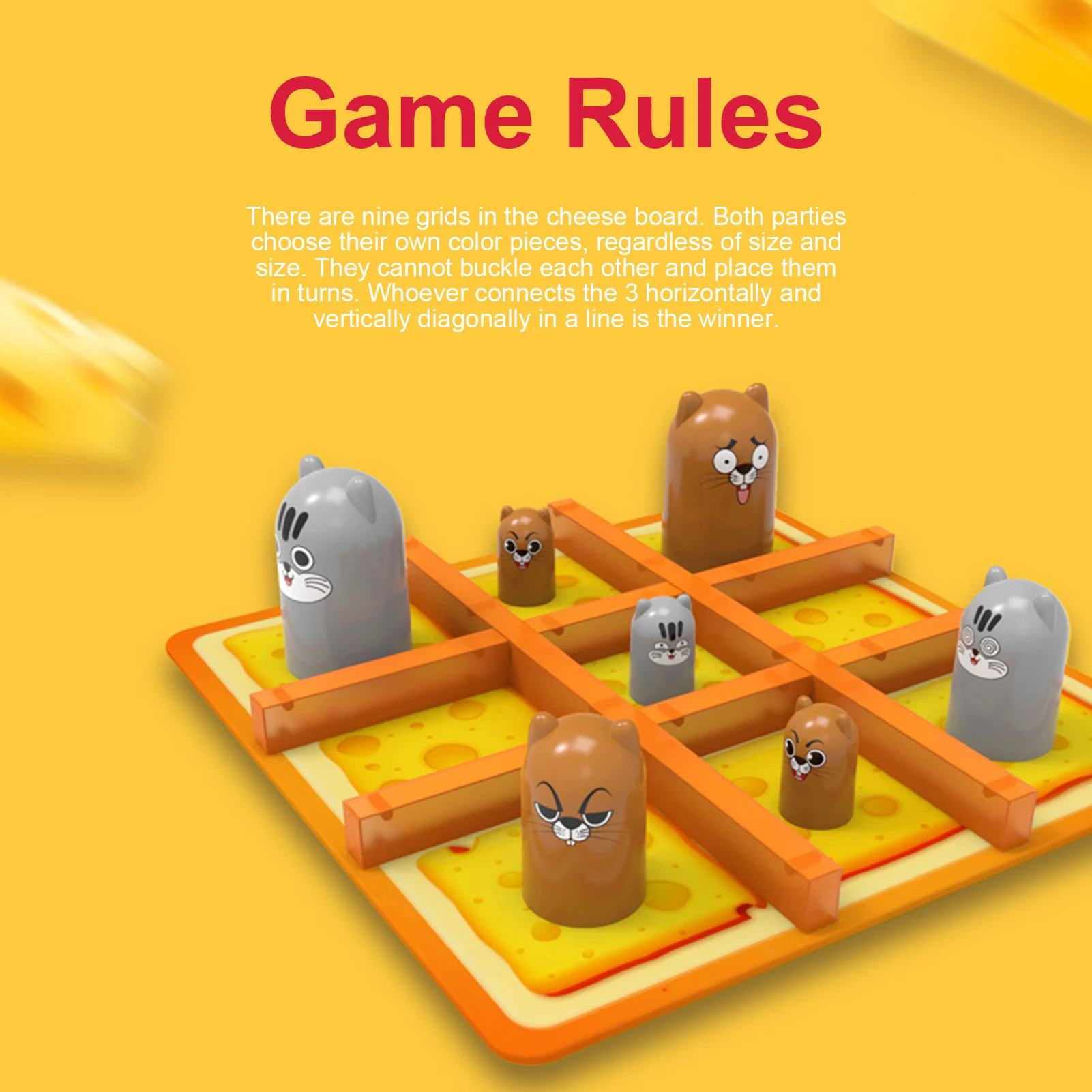 

Cheese Board Game Portable Fun Educational Family Gathering Game Strategy Board Game Fun Intelligence Chess Puzzle frugal