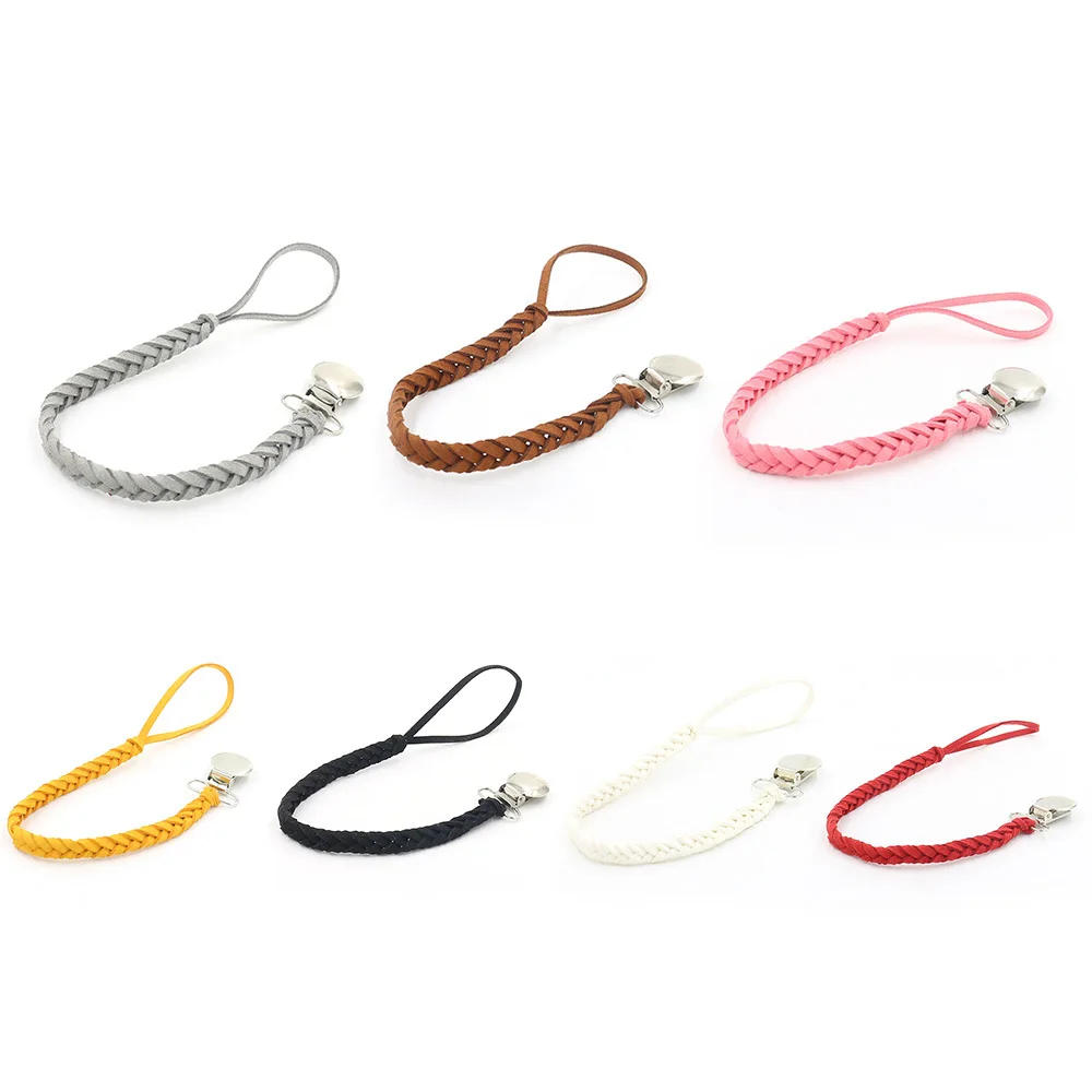 Leather Baby Silicone Pacifier Clips Chain Dummy Clip Pacifier Holder Nipple Soother Chain For Baby Infant Feeding Supplies Gift