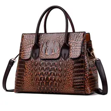High Grade Handbag New Alligator Pattern Womens Leather Shoulder Bag Large Capacity Messenger Atmospheric Middle Mothers Bag