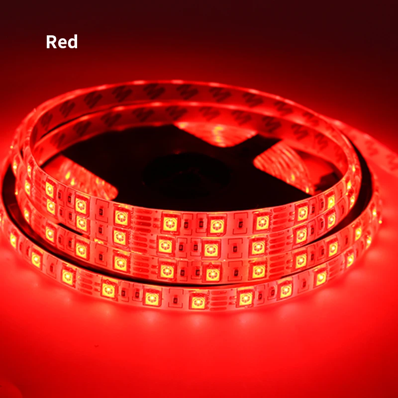 Red 12 В светодиодный светильник-лента гирлянда лента 2835 RGB 5 м водонепроницаемый 12 в вольт постоянного тока 60 светодиодный/м RGB светодиодный светильник лампа Диодная лента ТВ ПОДСВЕТКА цветная - Испускаемый цвет: Red