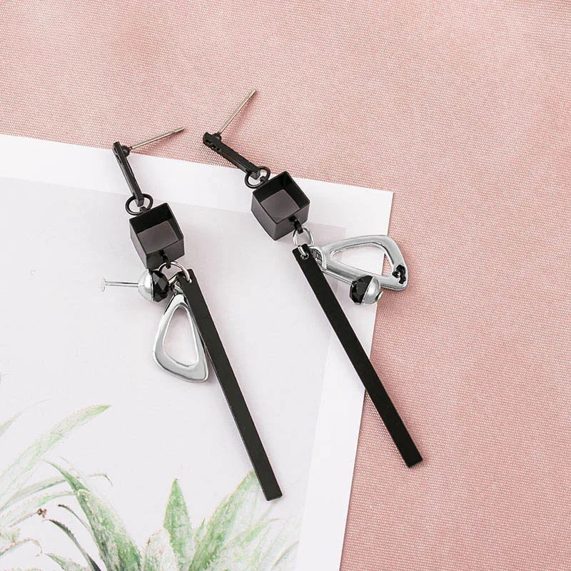 Product 5 POXAM винтажные массивные черные акриловые Висячие серьги для женщин модные ювелирные изделия корейский, геометрической формы золотые свисающие серьги с бриллиантами - Окраска металла: Product 5
