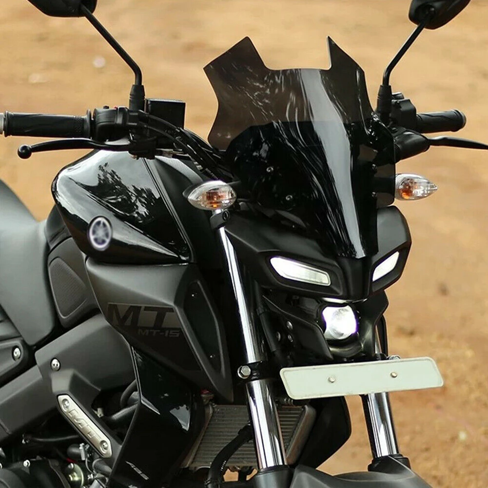 Лобовое стекло для мотоцикла лобовое из АБС-пластика Yamaha MT-15 2019 прозрачное черное