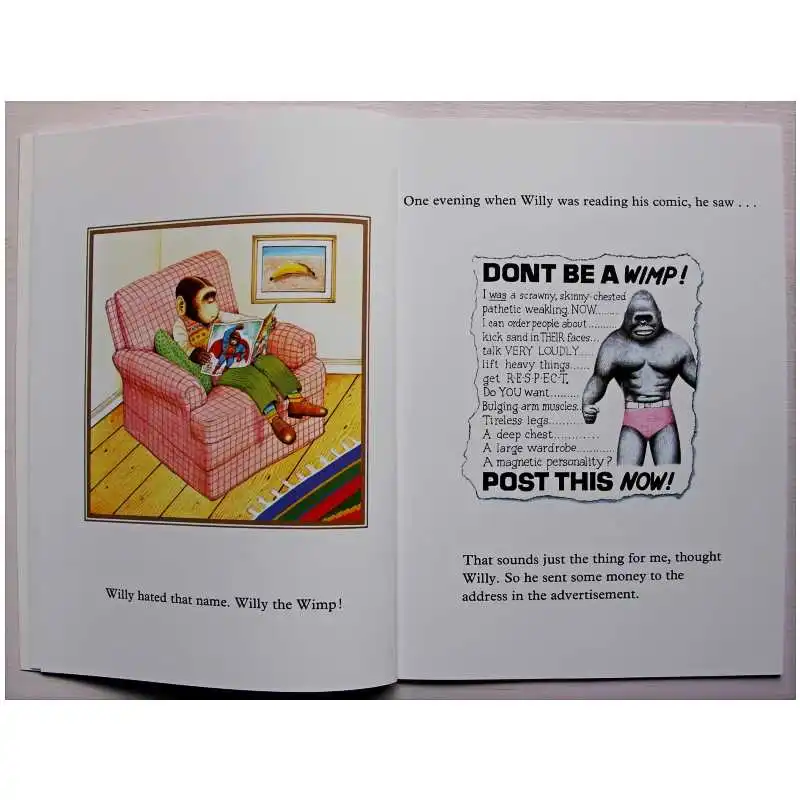 Willy the Wimp от Anthony Browne обучающая английская книга с картинками карта для детей