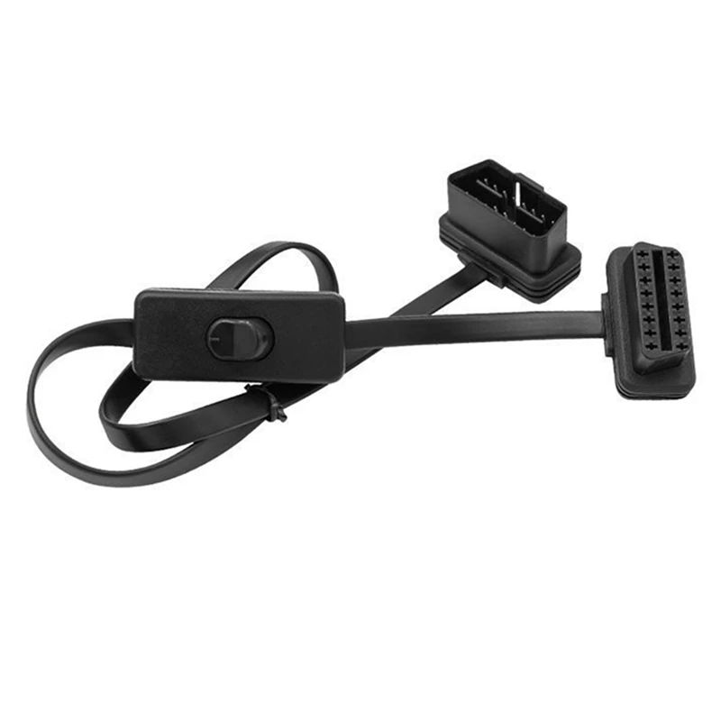 

Плоский + тонкий OBD2 OBDII 16-контактный штекер-гнездо ELM327 диагностический удлинитель кабеля