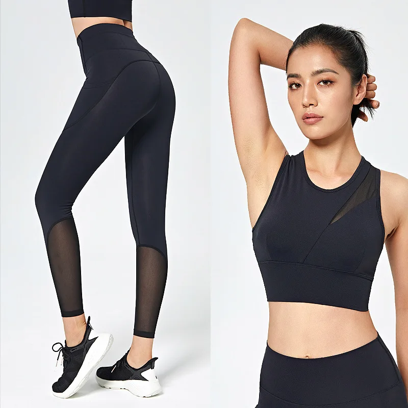 

Gym woman Tracksuit Yoga Seamless Set Sport High Waist Hips Leggings Fitness Suit Knitted Push-up Bra Workout Sportswear Suits