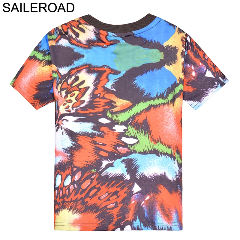 SAILEROAD 2-8Years Summer Boys T Shirt Мультфильм 3D Динозавры Печати Детские Дети Boy's Shorts Одежда Дети Топы Тис Одежда