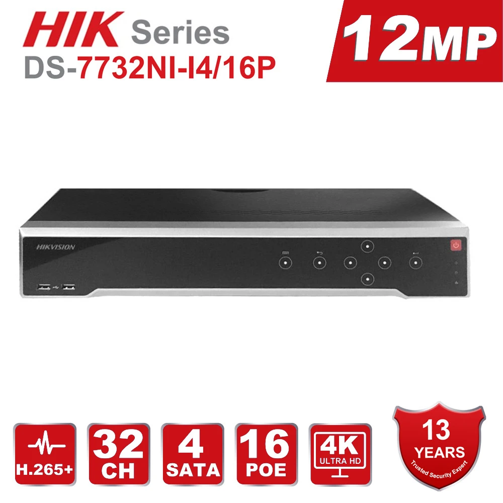 Оригинальный Сетевой видеорегистратор HIK 32CH с питанием по Ethernet 16 P 32 канала портов