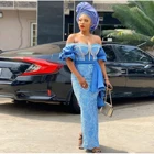 Платье женское вечернее с длинным рукавом, бисером и жемчугом