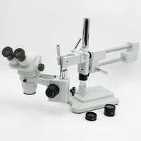 fyscope 2x 90x double boom stand binocular head stereo zoom microscope 144pcs led