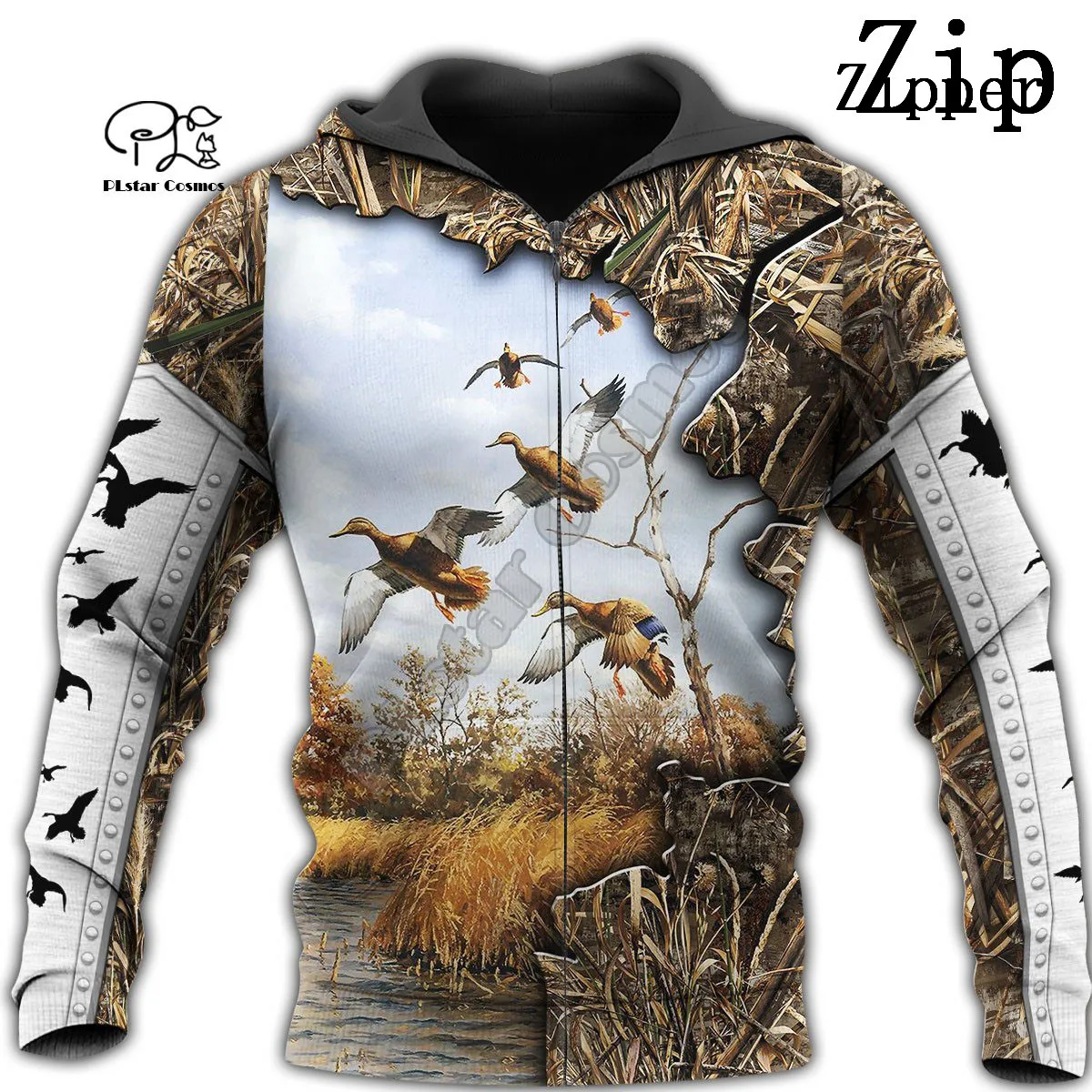 

PLstar Cosmos 3DPrint Duck Dog Hunting Hunter Funny Men/Women Unisex Harajuku Streetwear Hoodies/Zip Hoodie/Sweatshirt/b4