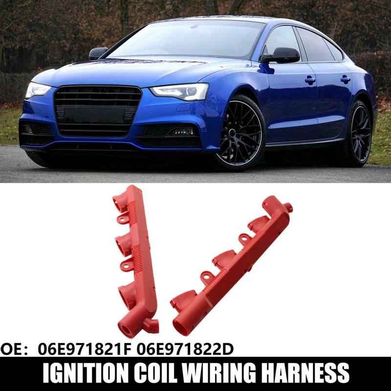 

Красный для-A4 A5 A6 A7 A8 Q5 Q7 2009-2017 катушка зажигания проводка двигателя 06E971821F 06E971822D