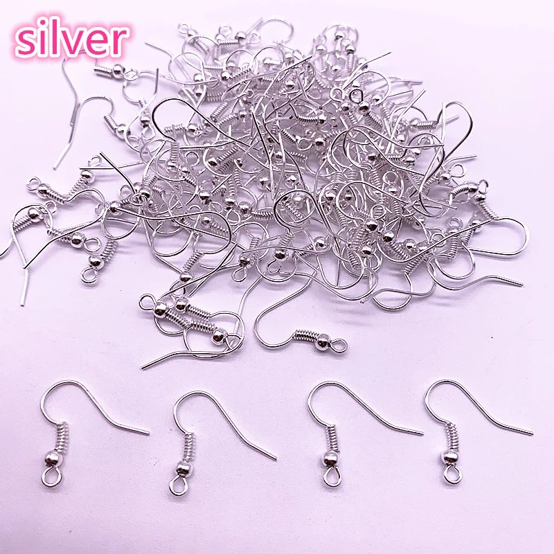 silver 100 шт(50 пар) фурнитура для изготовления ювелирных изделий - Цвет: silver