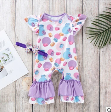 Новый стиль трико без рукавов для младенцев Цельный Детский костюм с принтом