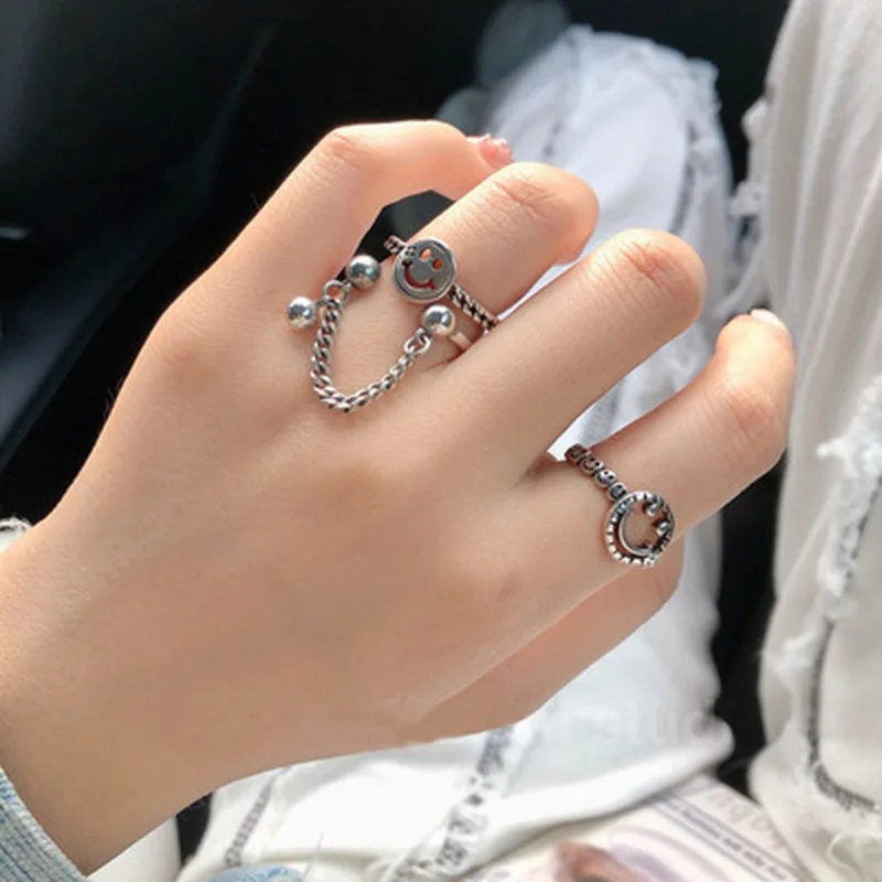 

Women Double Finger Ring Opening Ladies Rings Joint Creative Fashion Jewellery Wedding Couples Punk Silver Color Metal Anillos