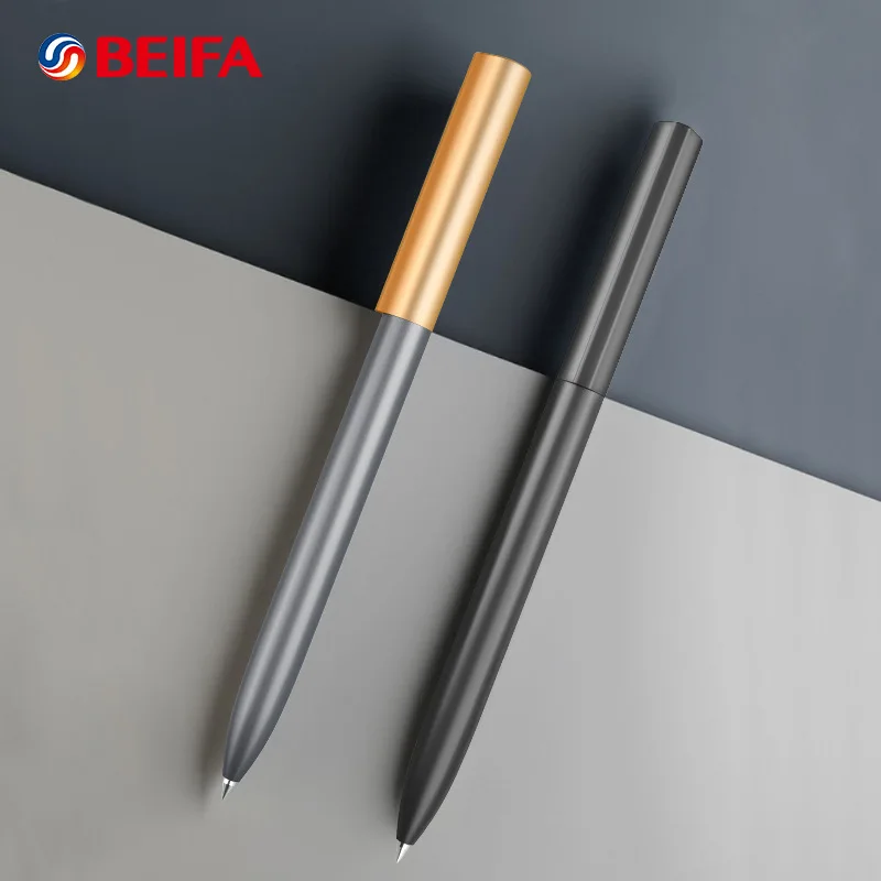 

BEIFA Metal Gel Pen Rotating 0.5MM Black Ink Refills Signing Caneta Ballpoint Stylo School Office Stationery Supplies