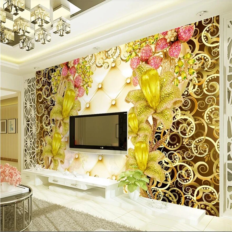 Wellyu индивидуальные большие фрески модное украшение для дома роскошные золотые