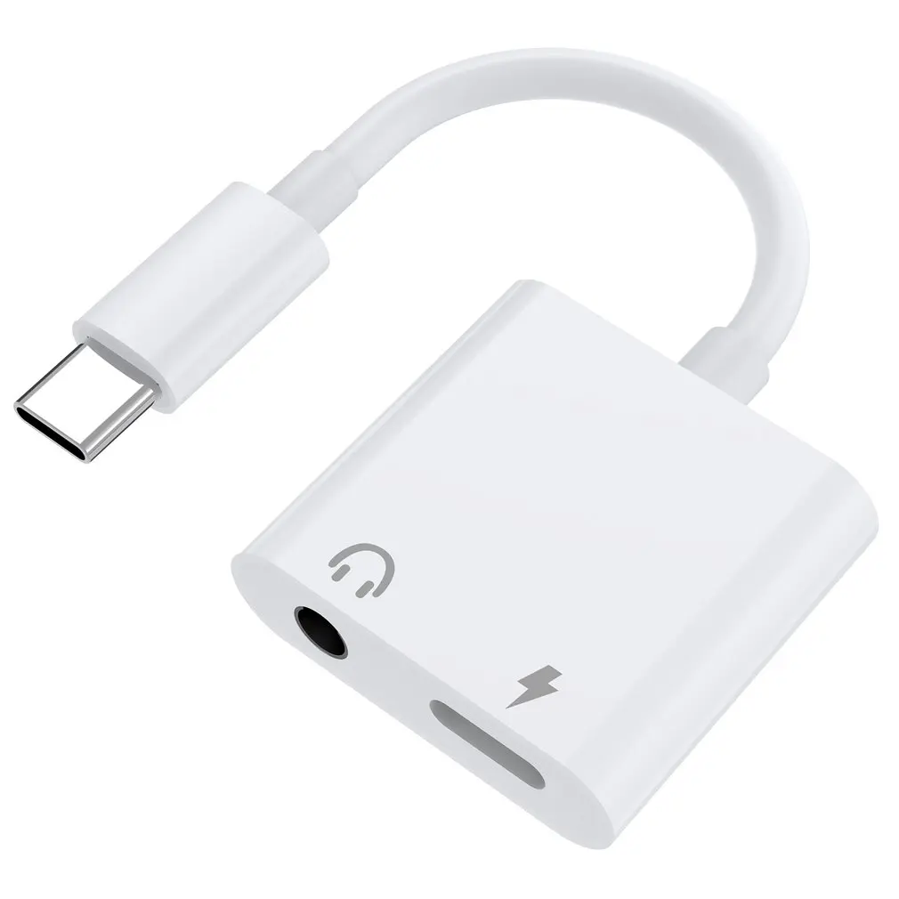

Аудиоадаптер Usb-C к USB-C + 3,5 мм, два в одном, аудиоадаптер из ТПЭ, портативный, чистый цвет, четкие края