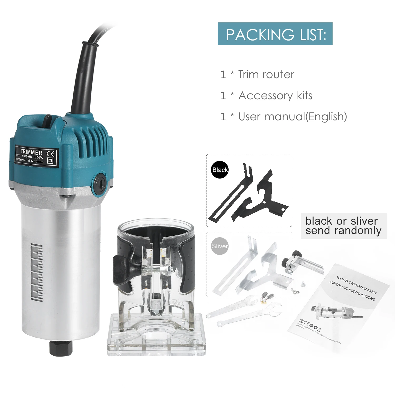 

800W 3000rmp Woodworking Electric Trimmer Wood Milling Engraving Slotting Trimming Machine Carving Machine Router Wood