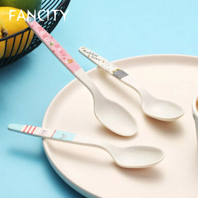

FANCITYBamboo fiber spoon creative household eating small spoon portable cute student children spoon meal spoon soup spoon set