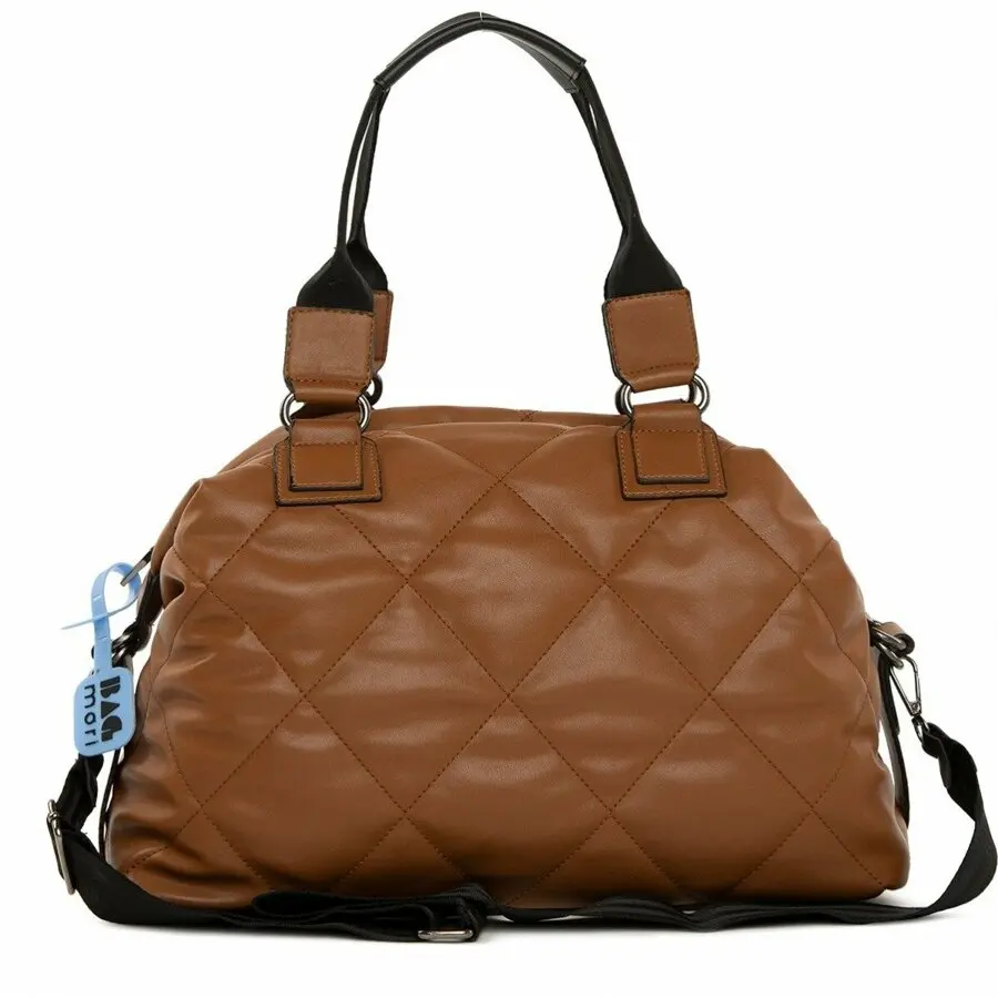 

Bags for Women 2021 Fashion BAGMOR Quilted inflatable bag column with hold Woman Shoulder bag Brown Free Shipping