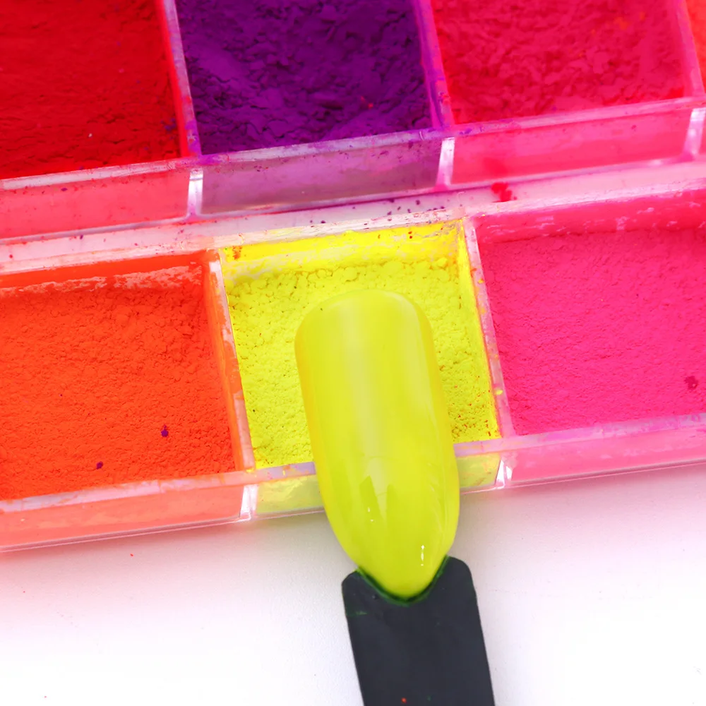 12 Сетка блеск для ногтей хром порошок пыль супер-тонкий красочный мерцающий