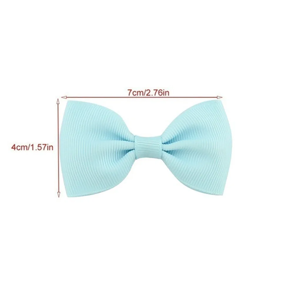 Детские милые заколки для волос из льняной ткани с бантом однотонные лентами