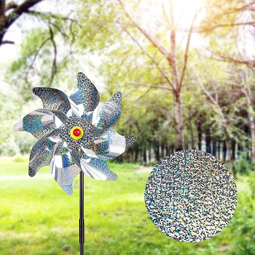 

Anti-Birds Reflective Windmill for Garden Orchard Farm Scare Birds Away Easy to Assemble ADW889