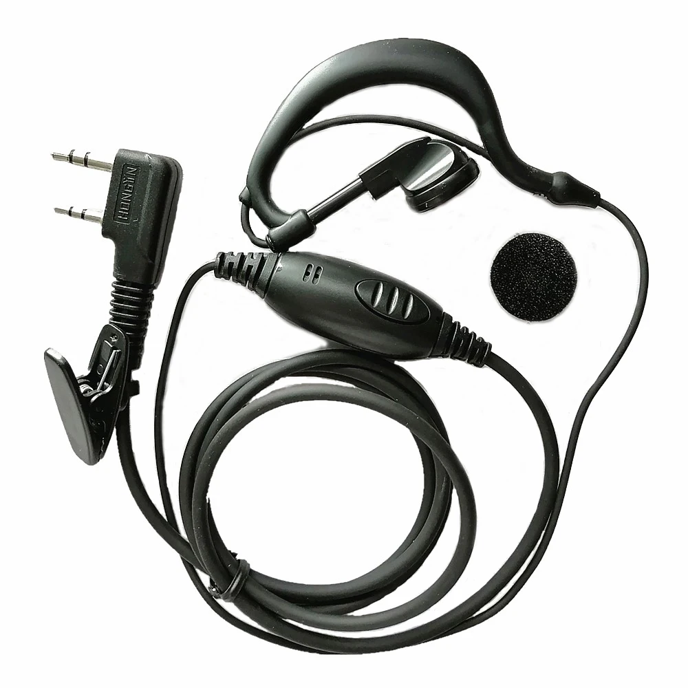 2x G Shape Headphone Earphone Microphone Mic Earpiece Headset PTT For Kenwood Two Way Radio TK-3160 TK-3102 TK-3107 TK-3202
