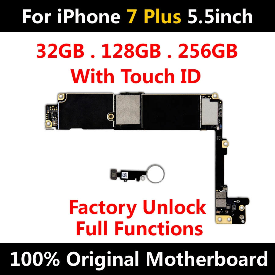 Оригинальная материнская плата для iPhone 7 Plus 5 дюймов Заводская разблокировка с