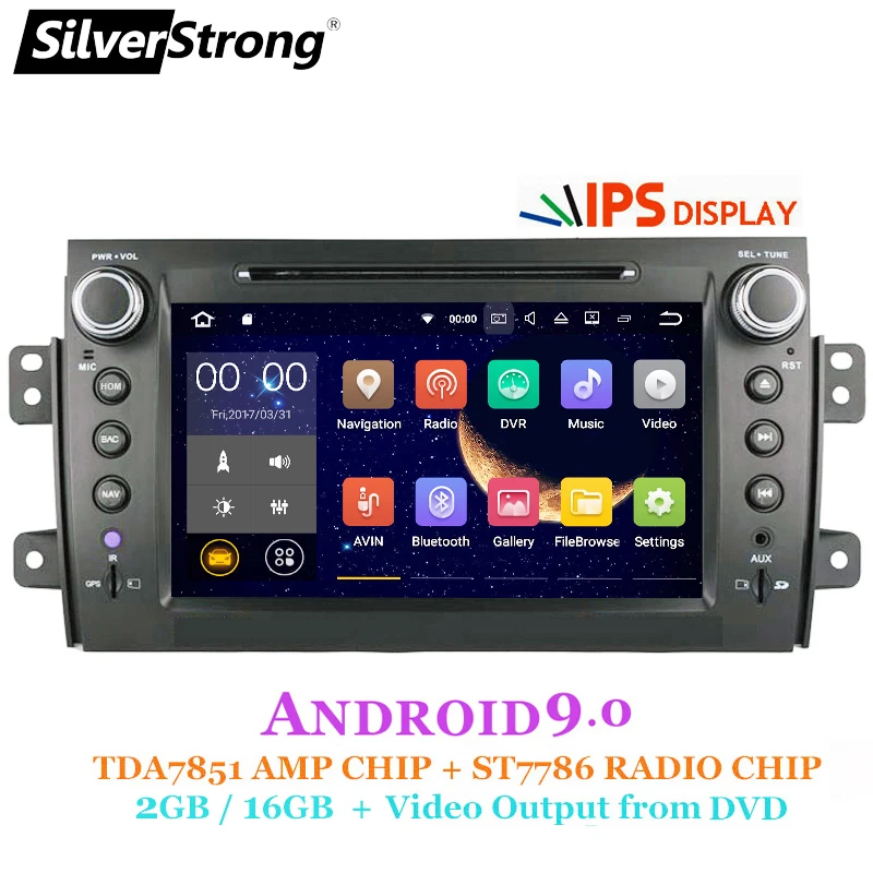 SilverStrong 2Din Android9.0 автомобильный DVD для SUZUKI SX4 Mp3 аудио DVD для FIAT Sedici навигация gps SX4 для Suzuki стерео DSP