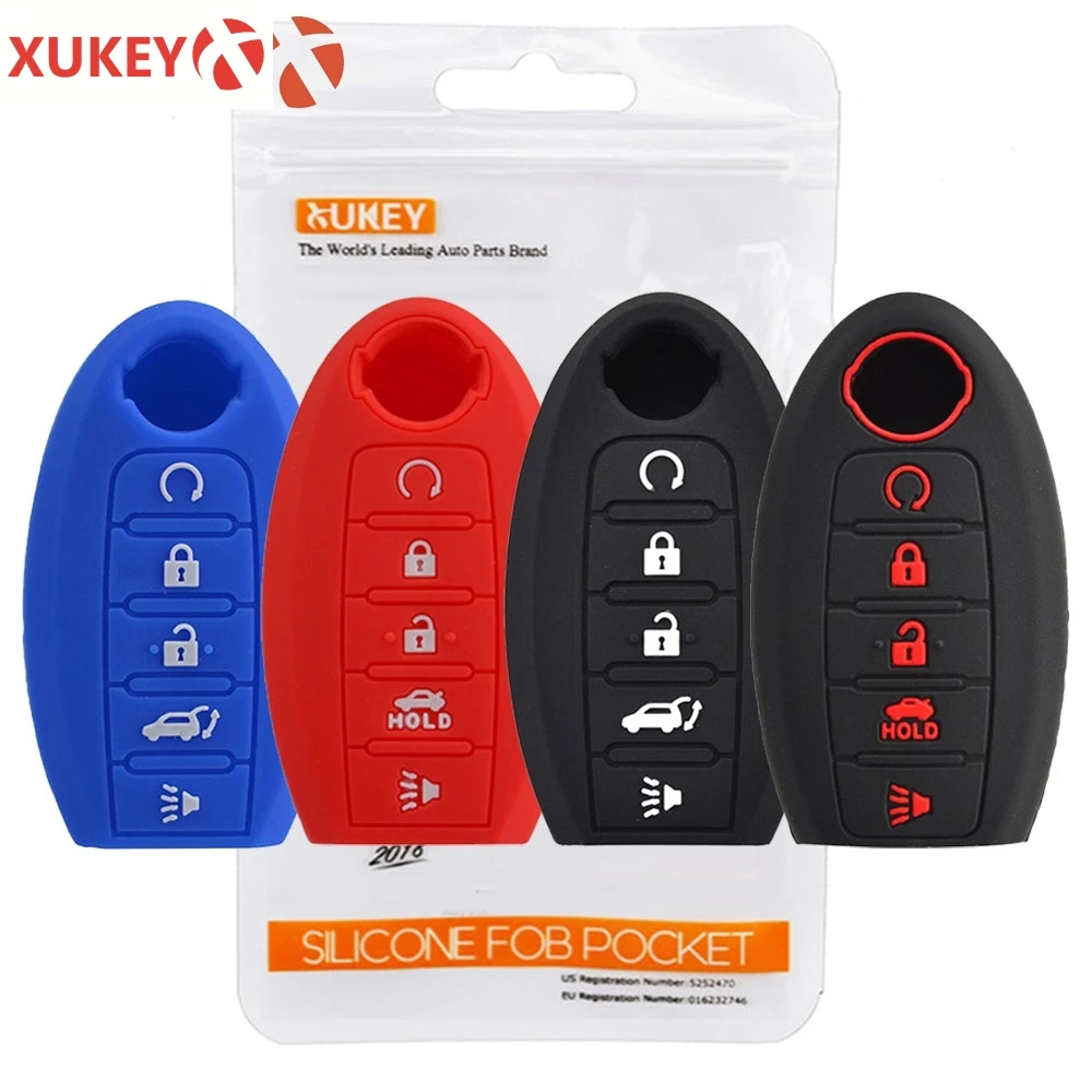

5 Button Silicone Key Case For Nissan Rouge Murano Maxima Altima Sentra Pathfinder Qashqai Cover Remote Shell Fob 2016-2018 2019