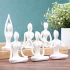 6 стилей, абстрактное искусство, керамическая статуэтка для йоги, фарфоровая статуэтка для йоги, женская статуэтка, домашний декор для йоги, студийное украшение