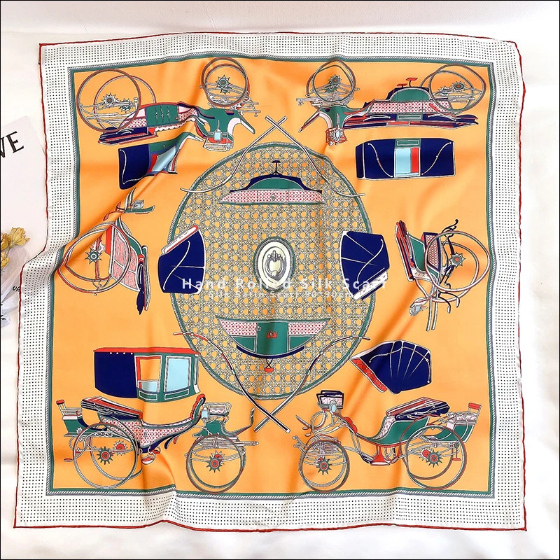 

Manual Rolled Scarf top Satin Scarf 90x90 Satin Square Scarfs bandana 100% Silk Designer Scarf Shawls And Wraps