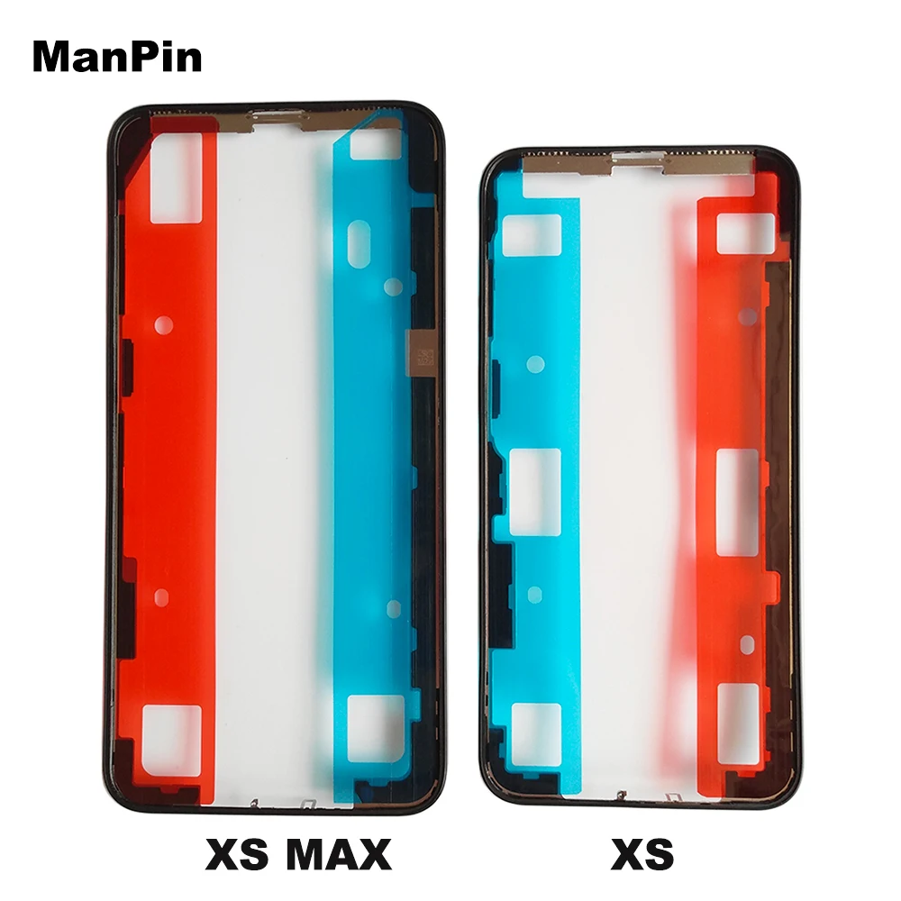 10pcslot lcd screen bezel frame for iphone 11pro max xs x mobile phone display glass middle housings real gold with adhesive free global shipping