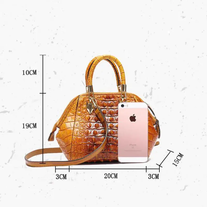 

Bestform Genuine Leather Bag Hand Painted Alligator Embossing Women Handbag 2021 New Retro Cowhide Shoulder Messenger Bag