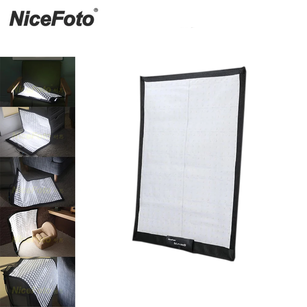 

NiceFoto 100W SC-P1000B 61×46cm High CRI TLCI Roll Flex Rollable Cloth LED Video Light with Bracket and Bag