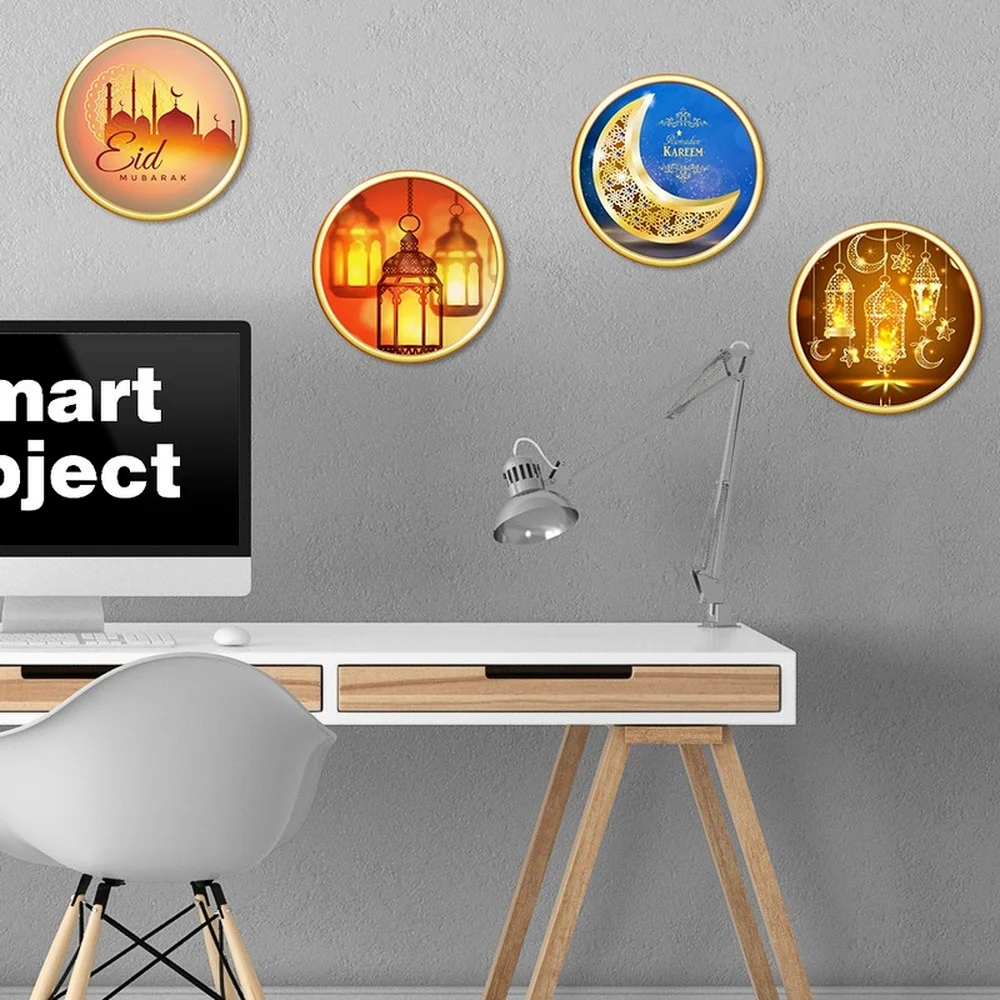 

60/12pcs EID Mubarak Paper Label Stickers Decor Gift Lable Seal Sticker Islamic Muslim Eid Al-fitr Party Decoration Supplies