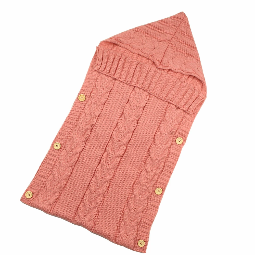 style2 pink LOOZYKIT, детский спальный мешок, конверт, зимний детский спальный мешок, муфта для ног, коляска, вязаный спальный мешок для новорожденных, пеленка, Вязаная Шерсть, Slaapzak - Цвет: style2 pink