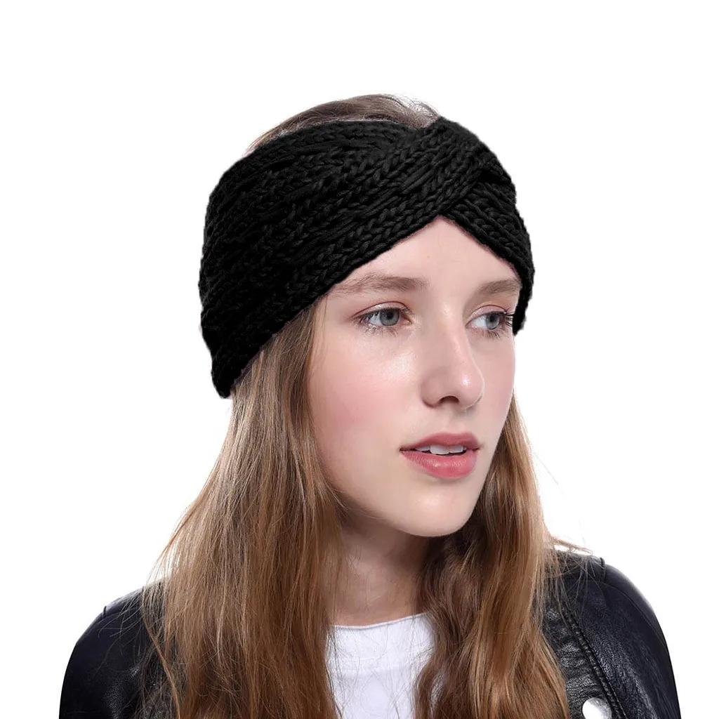 Fashion Women Girls Headbands Winter Cross Braided Headband Ear Warmer Head Wraps Hair Accessories For Women accesorios mujer