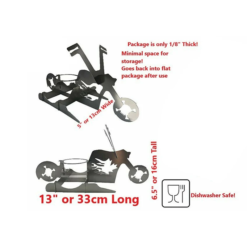 

Spot Portable Chicken Stand Beer American Motorcycle BBQ Stainless Steel Rack with Glasses Indoor Outdoor Use Camping Accesorios