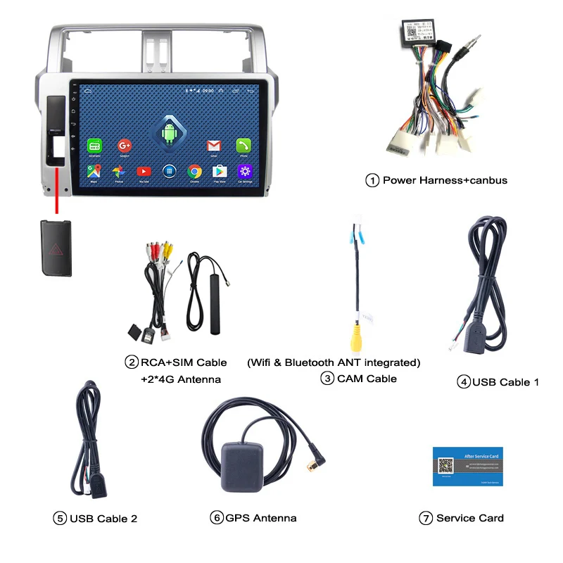 4G Lte Android система автомобильный DVD мультимедийный аудиоплеер для Toyota Prado 2014-2017