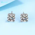 Серьги-гвоздики GIAOQI из серебра 925 пробы с бриллиантовой огранкой, 1 карат