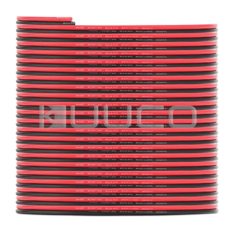 

Flame Retardant Power Cable Black and Red 8A 30ft Test Soft Wire Double Silicone Insulating Layer Wire Electric Cable