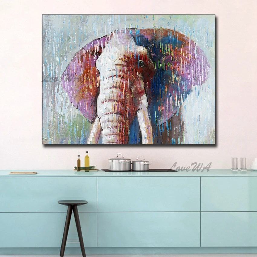 Картина с изображением головы слона современная настенная на холсте настенное