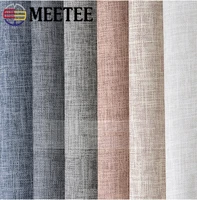 50cm meetee 135cm semi pu imitated linen pattern plaid fabric diy home soft case decoration sewing sofa faux leather supplies