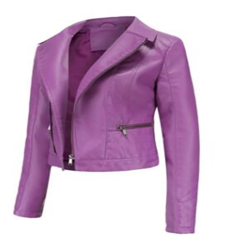 Ladies washed PU leather jacket women fashion lapel spring and autumn European 2021 new spring autumn пальто женское purple